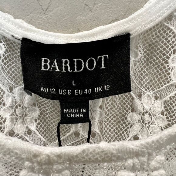 Bardot Adoni Lace Bodysuit White Sheer High-Cut Thong L NWT - Picture 10 of 14